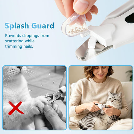 2-in-1 Dog Nail Grinder & Clipper - Quiet Electric Trimmer with Light, 2 Speeds