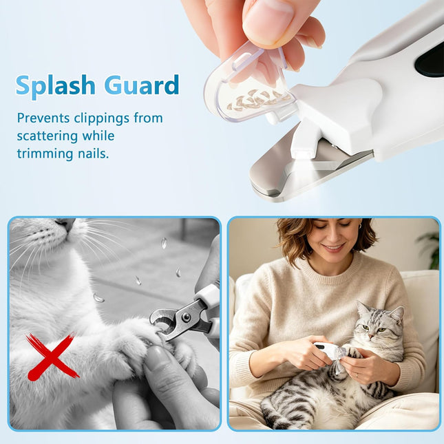 2-in-1 Dog Nail Grinder & Clipper - Quiet Electric Trimmer with Light, 2 Speeds