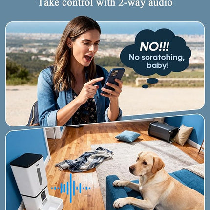 Automatic Dog Feeder Large Breed with Camera - 12L/50 Cups 5G WiFi App Control Dog Food Dispenser