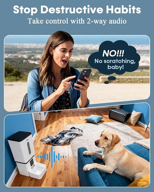 Automatic Dog Feeder Large Breed with Camera - 12L/50 Cups 5G WiFi App Control Dog Food Dispenser