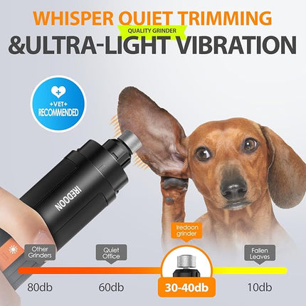IREDOON Dog Nail Grinder Upgraded - Professional 3-Speed Super Quiet and Low Vibration