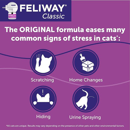 FELIWAY Classic 3 x 30 Day Cat Calming Refills for Pheromone Diffuser & Happy Snack Delicious Calming cat Treats (12-ct Chicken Flavor)