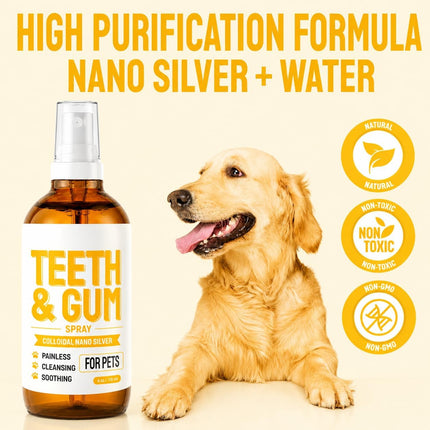 Teeth & Gum Spray for Dogs & Cats, Natural Breath Freshener,120ml