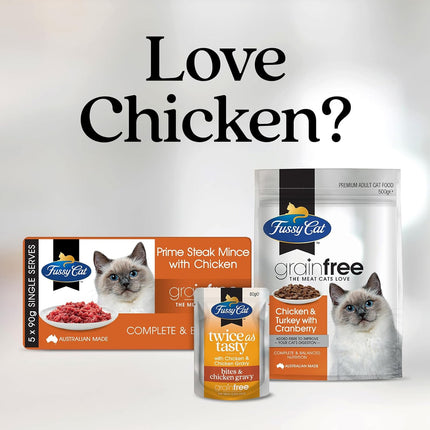 Fussy Cat Grain Free Twice as Tasty Kitten Wet Food, Kitten Mince 12x80g - Two Tasty Textures, One Irresistible Meal, Real Australian Meat, Grain-Free & Complete Nutrition (Pack of 3)