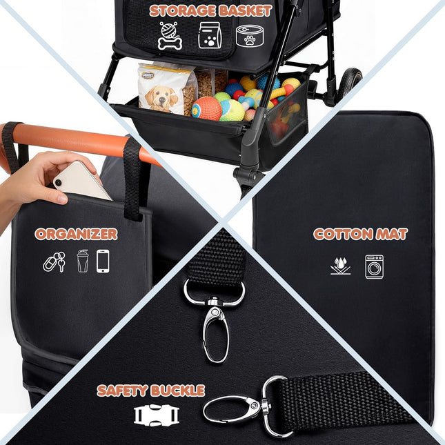 Dog Stroller for Large & Medium Dogs (20–132 lbs)