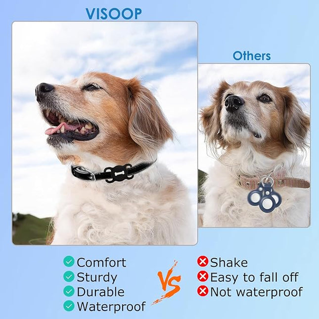 Pet Tracker for iPhone(iOS Only), Bluetooth Item Finder Works with Apple Find My, Pet Location Tracker with Collar Holder, IP68