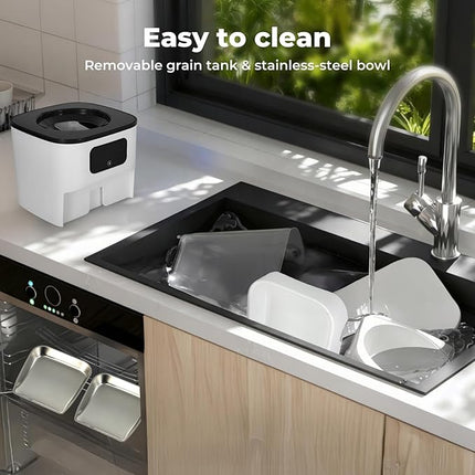 PaWz Automatic Cat Feeder with APP Control,5G WiFi Automatic Dog Feeder,6L Food Large Cat Dispenser for Multiple Pets