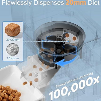 Automatic Dog Feeder Large Breed with Camera - 12L/50 Cups 5G WiFi App Control Dog Food Dispenser