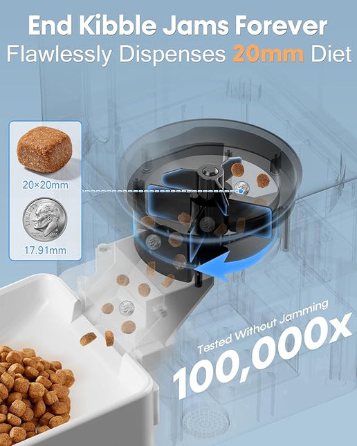 Automatic Dog Feeder Large Breed with Camera - 12L/50 Cups 5G WiFi App Control Dog Food Dispenser