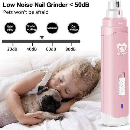 Casfuy Dog Nail Grinder Upgraded - Professional 2-Speed Whisper-Quiet