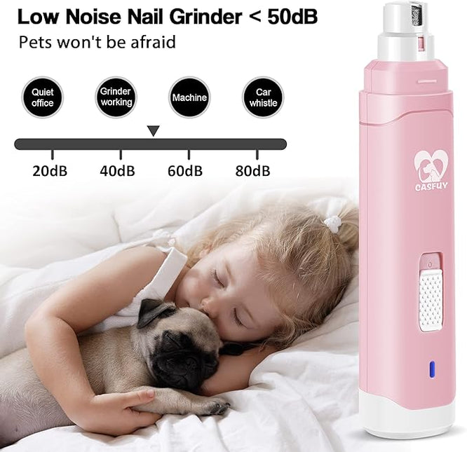 Casfuy Dog Nail Grinder Upgraded - Professional 2-Speed Whisper-Quiet