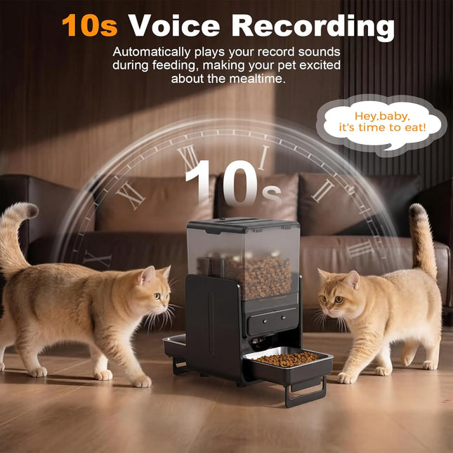 Advwin Automatic Cat Feeder with 5G WiFi for 2 Cats, Adjustable Height for Small Pets, Dual Bowls, 20 Cups/5L