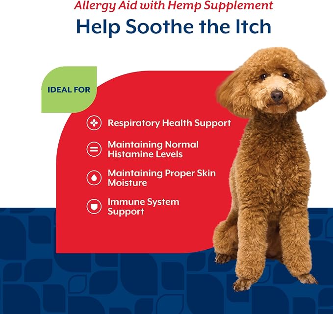 NaturVet Hemp Allergy Aid Supplement for Dogs - 120 Soft Chews