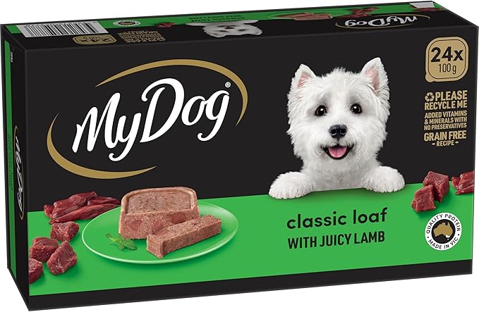 My Dog Adult Wet Dog Food Classic Loaf with Juicy Lamb 24 x 100g Trays