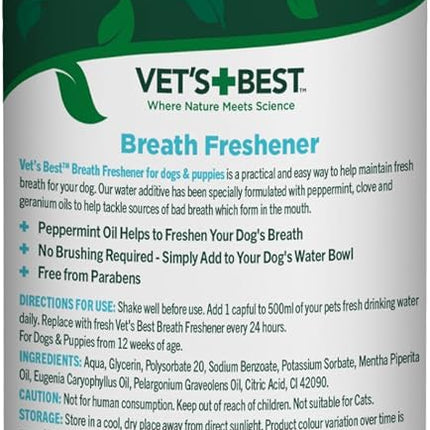 Vets Best Dental Breath Freshener for Dogs, 500 ml