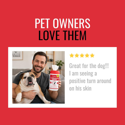 NOVEHA 240PCs XL Formulated Pet Wipes for Dogs & Cats,Size 5.5" x 7"