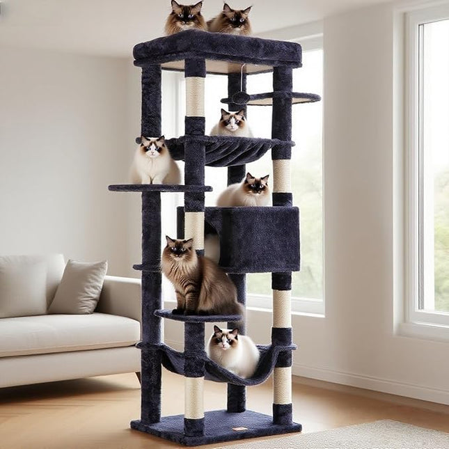 Heybly Cat Tree for Large Cats 20 lbs Heavy Duty,69 inches XXL Cat Tower