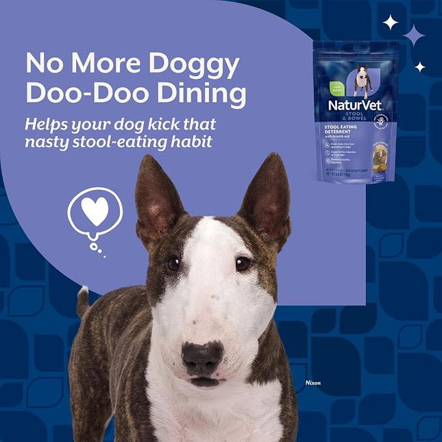 NaturVet Stool Eating Deterrent with Breath Aid for Dogs - 70 Soft Chews
