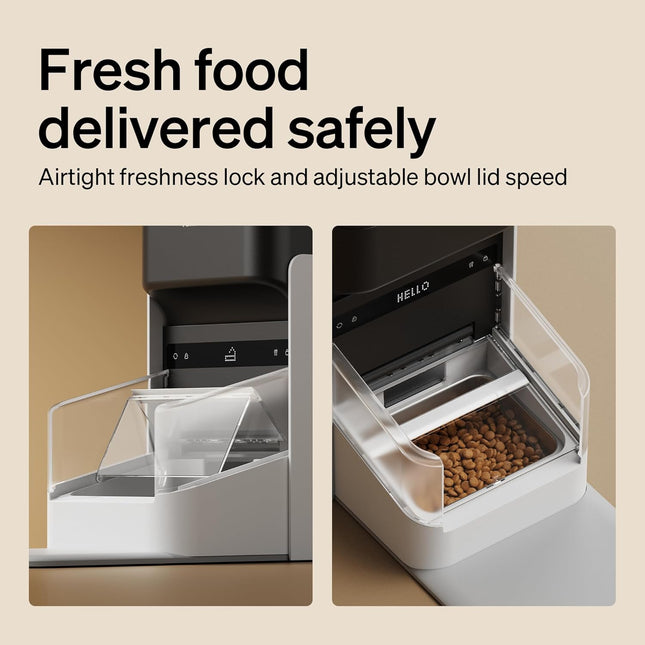 PETLIBRO One RFID Automatic Cat Feeder, Collar-Activated Selective Feeding for Multi-Cat Households, Stops Food Stealing, App Remote Control, Adjustable Lid, 3L White