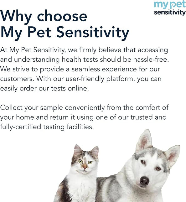 Ultimate At-Home Pet Sensitivity Test | 1100 Items | Quick Results | Non-Invasive Hair Collection | Food, Environment, Nutrient & Mineral Analysis | All Breeds & Ages