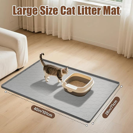 Cat Litter Mat Silicone Rubber, 101 * 71CM Pet Feeding Mat, Dog Cat Food Mat