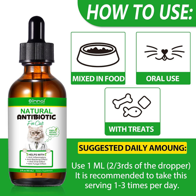 Natural Cat Multivitamin Supplement for Allergy, Urinary Tract & UTI Support, Chicken Flavour for Cats of All Ages & Breeds, 2 Fl Oz