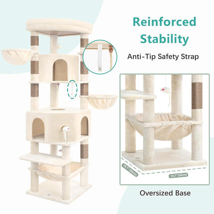 Cat Tree, 81.1" Skyward Corner Cat Tower for Large Cats VCT031MJ