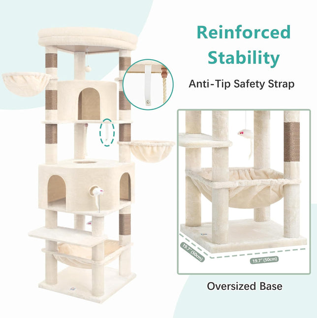 Cat Tree, 81.1" Skyward Corner Cat Tower for Large Cats VCT031MJ