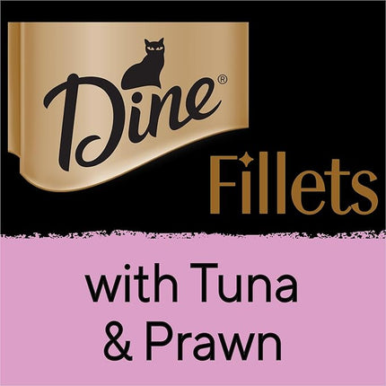 Dine Fillets Wet Cat Food Sustainable Tuna & Prawn 60g Tray, 16 Pack