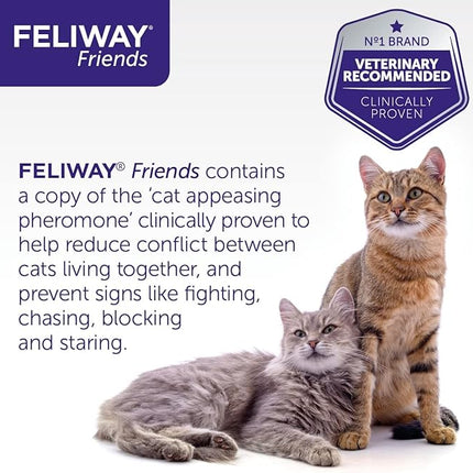FELIWAY Friends 30 Day Refill, helps to reduce conflict in multi-cat households, helping cats get along better, 48 ml