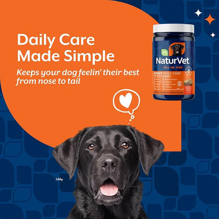 NaturVet All-in-One Adult Dog Daily Care, 10-in-1 Dog Supplement - 120 Count