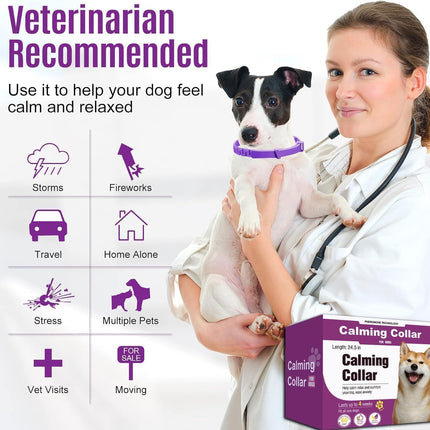 Calming Pheromone Collar for Dogs 4 Pack 25 Inches,Purple