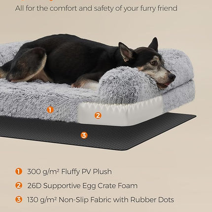 Feandrea Dog Bed, XL Orthopaedic Dog Sofa Bed for Medium and Large Dogs