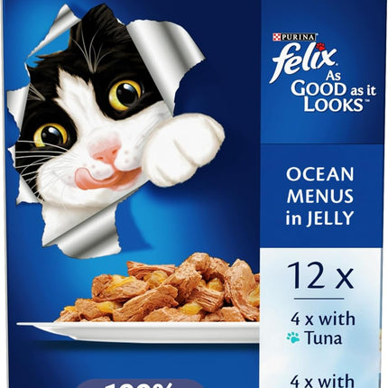 FELIX As Good As It Looks Adult Wet Cat Food Ocean Menus in Jelly 60x85g