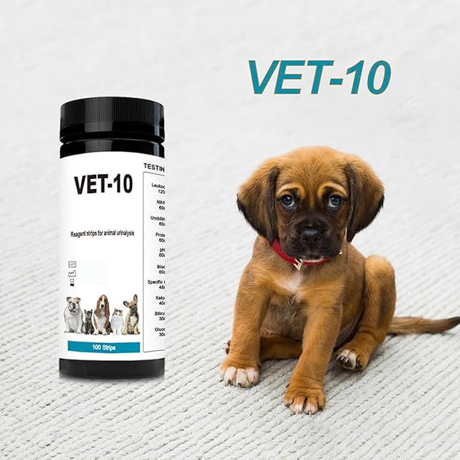 10-Parameter Urine Test Strips 10 in 1 UTI Test Kit for Cat & Dog Pets Diabetes Urinalysis Testing Urinalysis Reagent Strips Multi-Parameter Urine Test Strip for Urinary Tract InfectionUTI