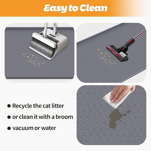 Cat Litter Mat, Extra Large 130 x 65 cm Silicone Mat Litter Trapping Mat