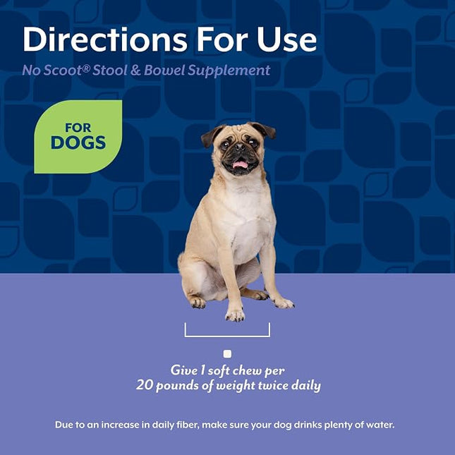 NaturVet No Scoot Stool and Bowel Supplement for Dogs - 120 Soft Chews