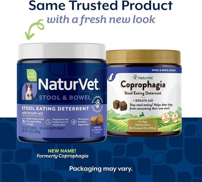 NaturVet Stool Eating Deterrent with Breath Aid for Dogs - 130 Soft Chews