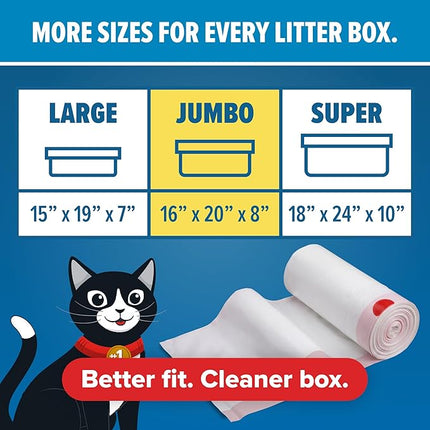 JONNY CAT Heavy Duty Litter Box Liners, Jumbo 15 Count (C00150)