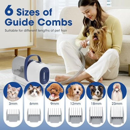 Dog Grooming Vacuum, 10000Pa Strong Pet Vacuum, 7 in 1 Dog Grooming Kit with 5 Suction Mode and 2L Large Dust Cup for Shedding Pet Hair