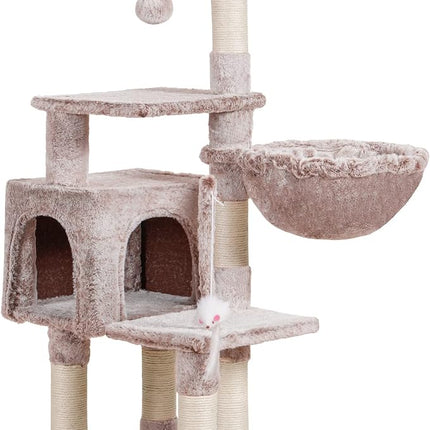 Heybly 110cm Cat Tree with Toy, Cat Tower for Indoor Cats,  Multi-Level House for Kittens, Muchroom HCT004SMU