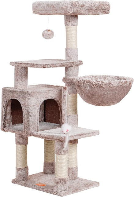 Heybly 110cm Cat Tree with Toy, Cat Tower for Indoor Cats,  Multi-Level House for Kittens, Muchroom HCT004SMU