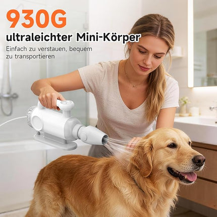 Lrbsule Ultra Quiet Dog Hair Dryer, 3-in-1 Nozzles,Dog Grooming Dryer Blower