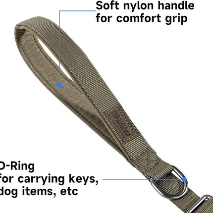 EXCELLENT ELITE SPANKER Tactical Dog Leash Heavy Duty 5-6FT Adjustable No Pull Military Bungee Dog Leash Elastic Leads Rope with 2 Padded Control Handle for Medium Large X-Large Dog(Ranger Green)