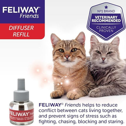 FELIWAY Friends 30 Day Refill, helps to reduce conflict in multi-cat households, helping cats get along better, 48 ml
