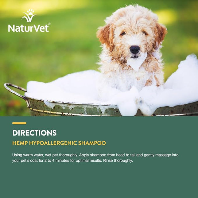 NaturVet Hemp Hypoallergenic Shampoo with Oat and Aloe for Dogs - 16oz