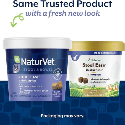 NaturVet Stool Ease Supplement for Dogs – 40 Soft Chews