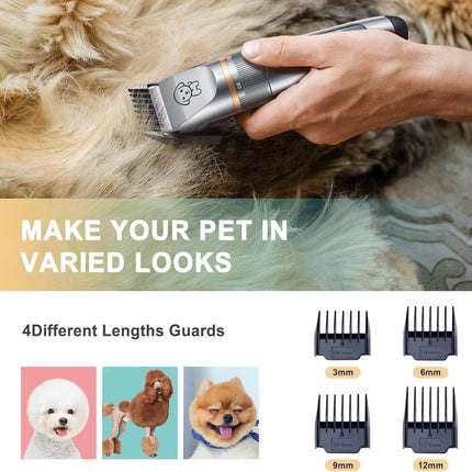 Cat Clippers,Pet Hair Trimmer Quiet Cat Clippers Grooming Kit with Comb 5 Speed Cat Shavers for Matted Long Hair