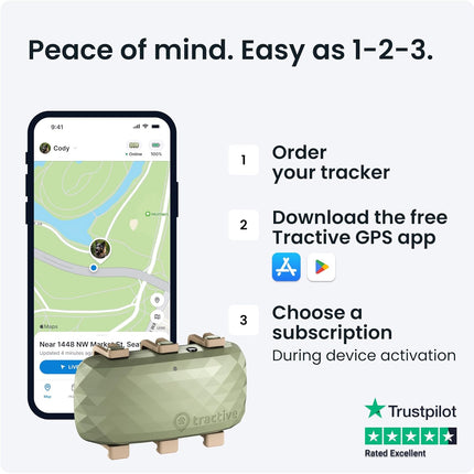 Tractive Dog XL GPS Tracker for Large Dogs, Green