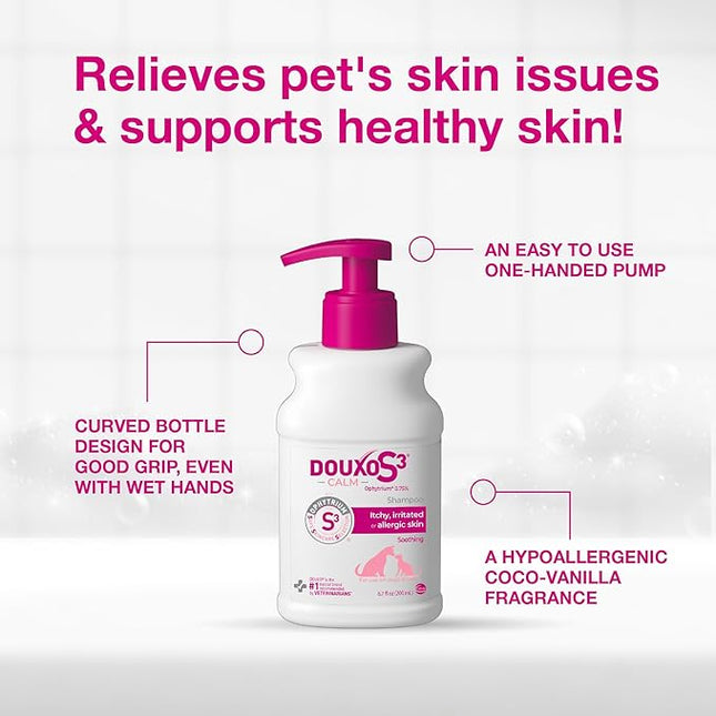Douxo S3 Calm Shampoo 6.7 oz (200 mL) - for Dogs and Cats with Allergic, Itchy Skin